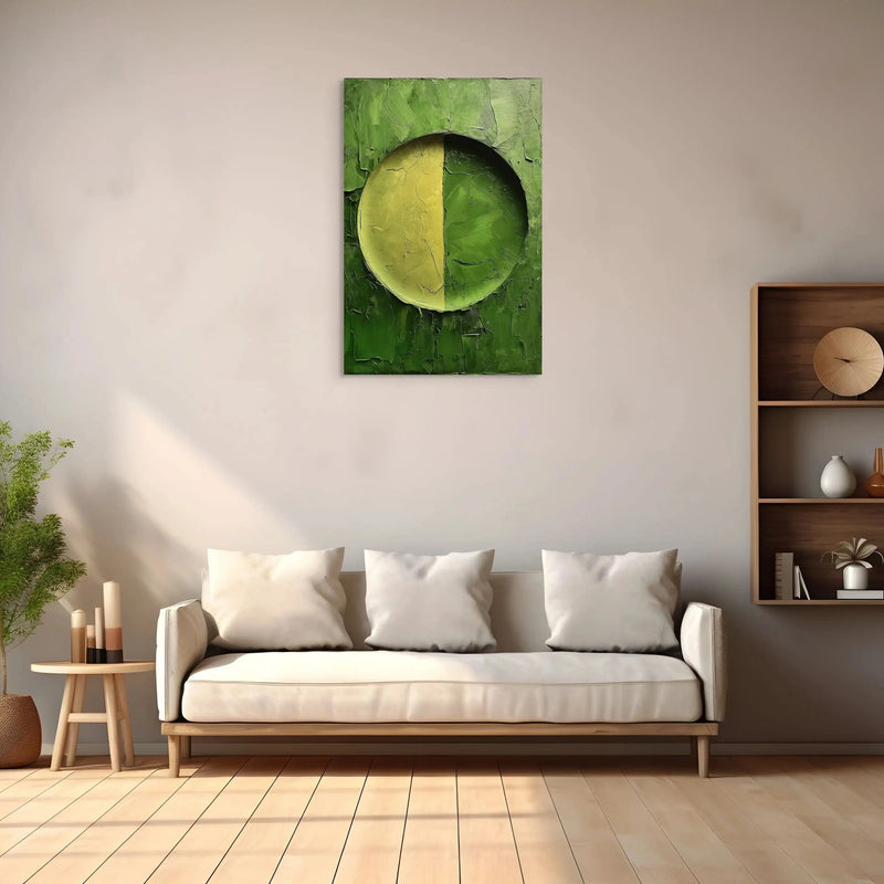Tableau Minimaliste Vert - Le Cercle Affiches, reproductions et œuvres graphiques Art Virtuoso