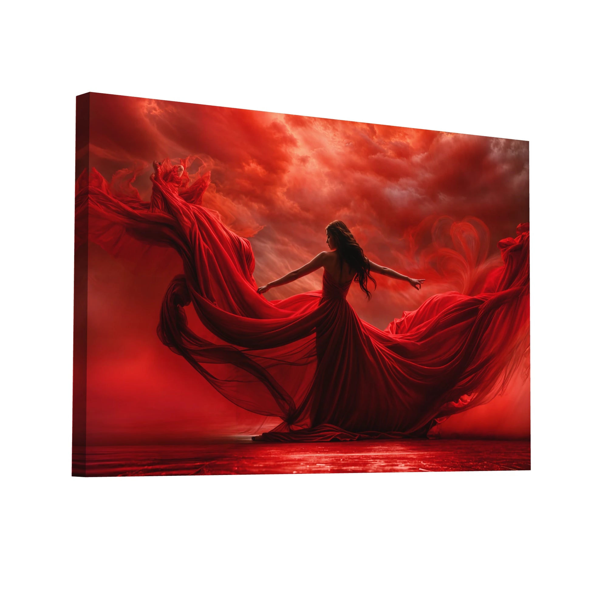 Product Hero 3D WebP Tableau Moderne avec du Rouge - Danse Ecarlate - Art Virtuoso