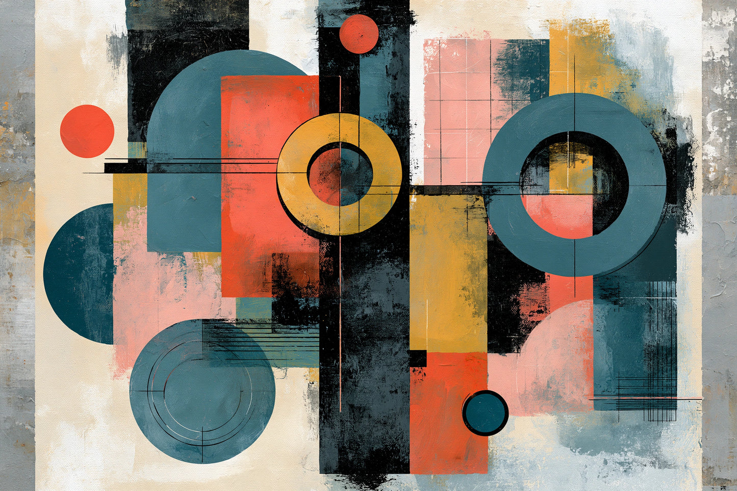 Tableau Moderne Design pour Salon - Équilibre Graphique - format M - Art Virtuoso