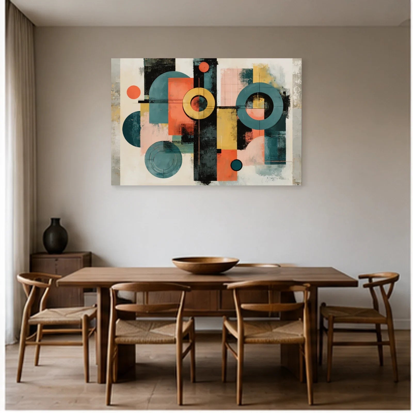 Tableau Moderne Design pour Salon - Équilibre Graphique dans une salle à manger - Art Virtuoso