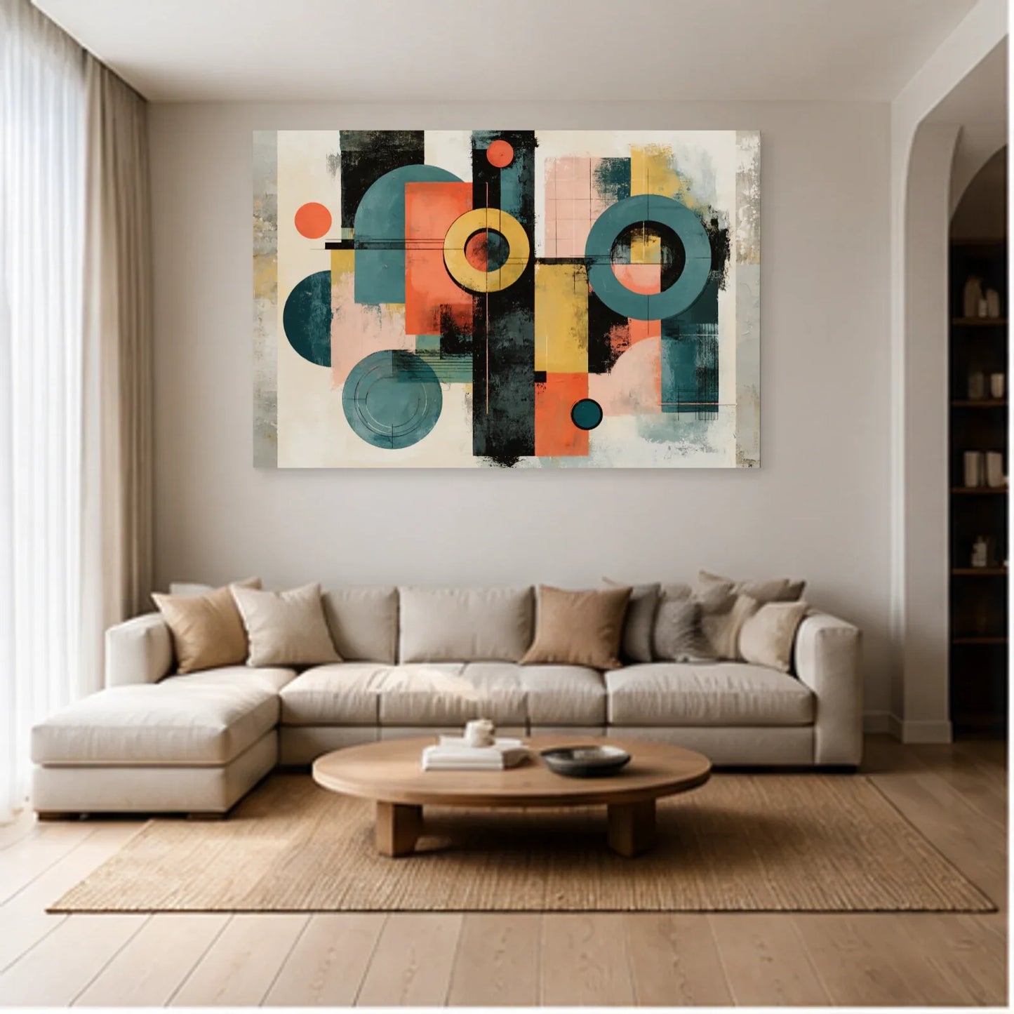 Tableau Moderne Design pour Salon - Équilibre Graphique dans un salon - Art Virtuoso