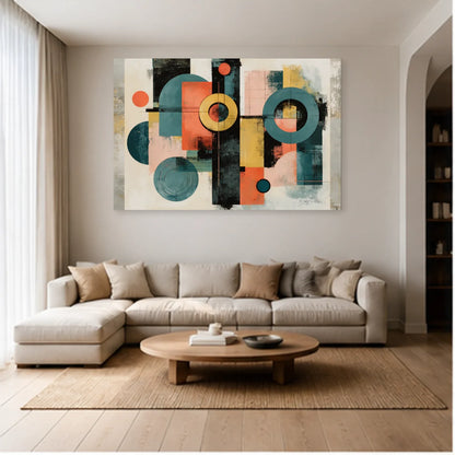 Tableau Moderne Design pour Salon - Équilibre Graphique dans un salon - Art Virtuoso