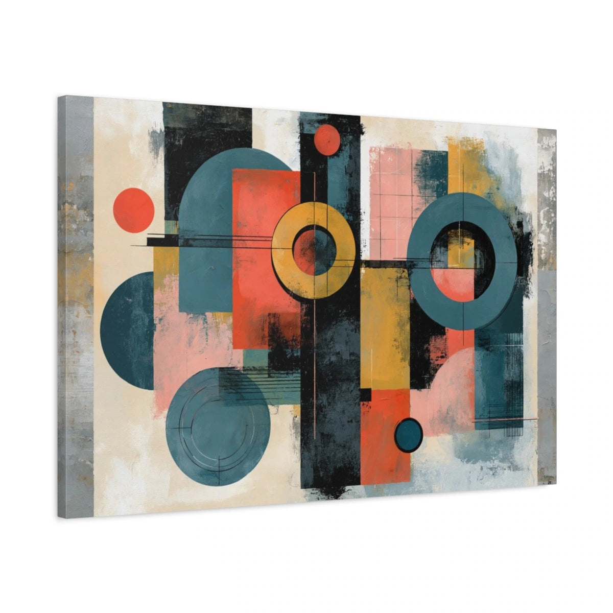 Tableau Moderne Design pour Salon - Équilibre Graphique - toile 3D avec bords imprimés - Art Virtuoso