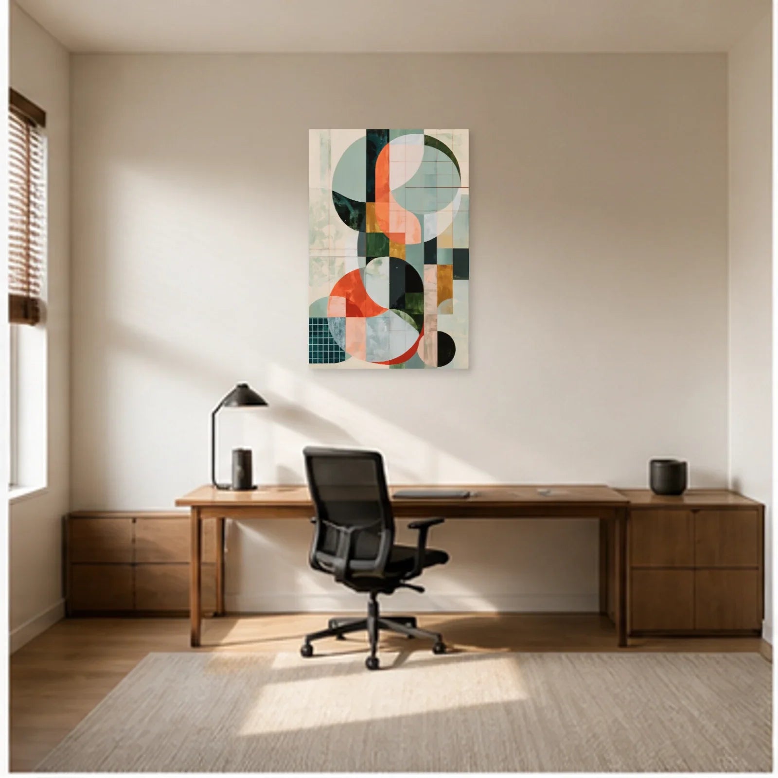 Tableau Moderne pour Chambre à Coucher - Calme Géométrique dans un bureau - Art Virtuoso