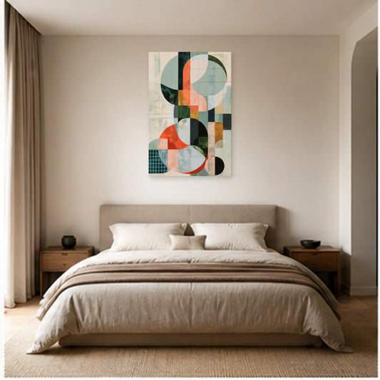 Tableau Moderne pour Chambre à Coucher - Calme Géométrique dans une chambre - Art Virtuoso