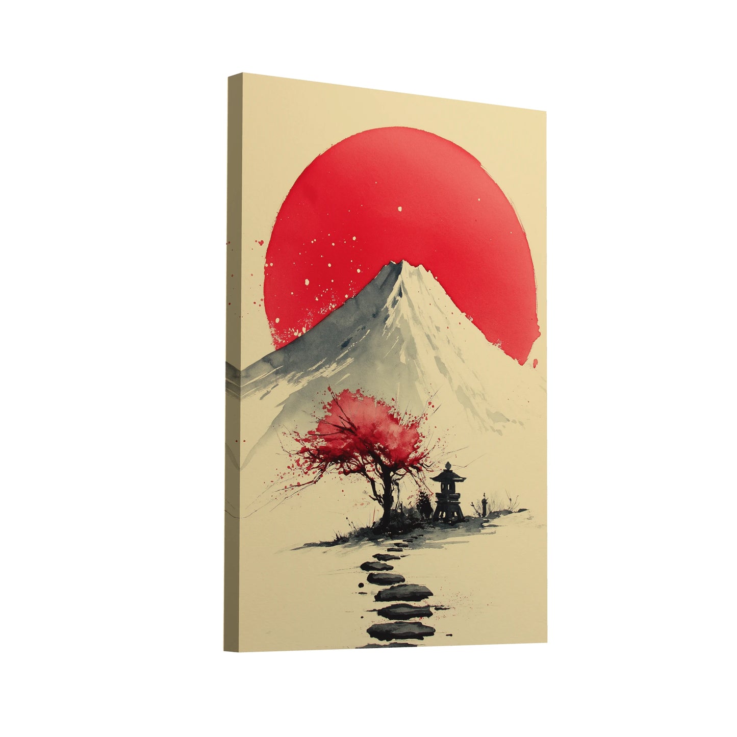 Product Hero 3D WebP Tableau Montagne Japon – Aube Rouge sur le Fuji - Art Virtuoso