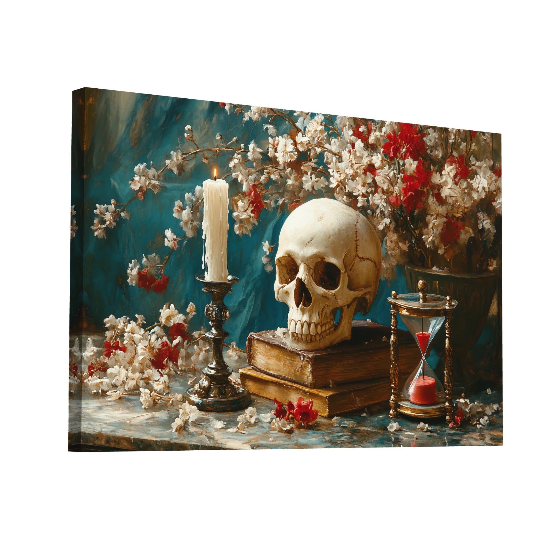 Product Hero 3D WebP Tableau Mort Baroque : Vanité Fleurie - Art Virtuoso