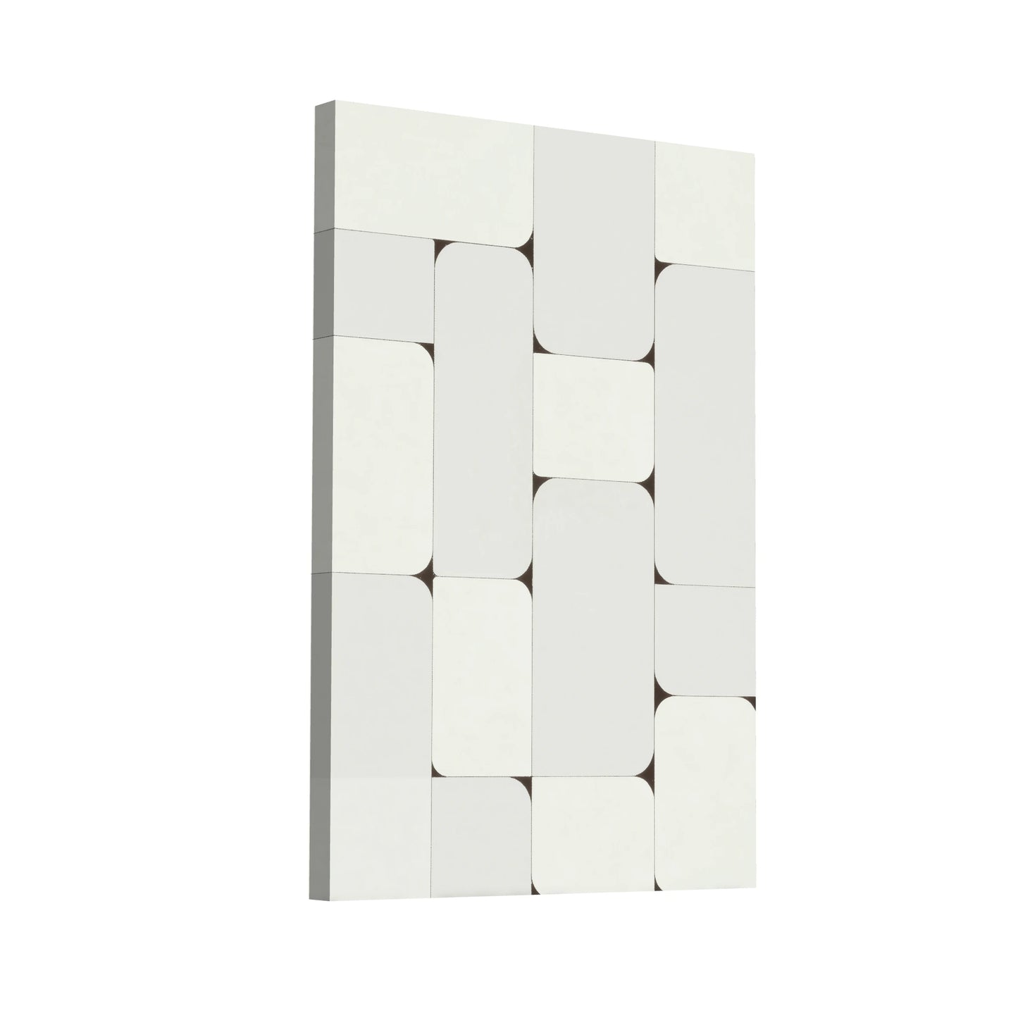Product Hero 3D WebP Tableau Motif Modulaire Minimaliste aux Formes Arrondies - Esprit Mid-Century - Art Virtuoso