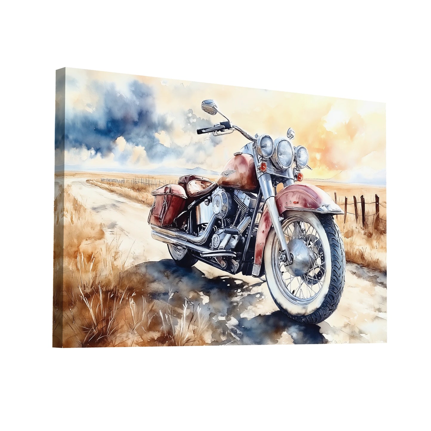 Product Hero 3D WebP Tableau Moto Vintage : Liberté sur Route - Art Virtuoso