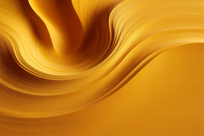 Tableau jaune moutarde horizontal en format XL au mouvement organique Art Virtuoso