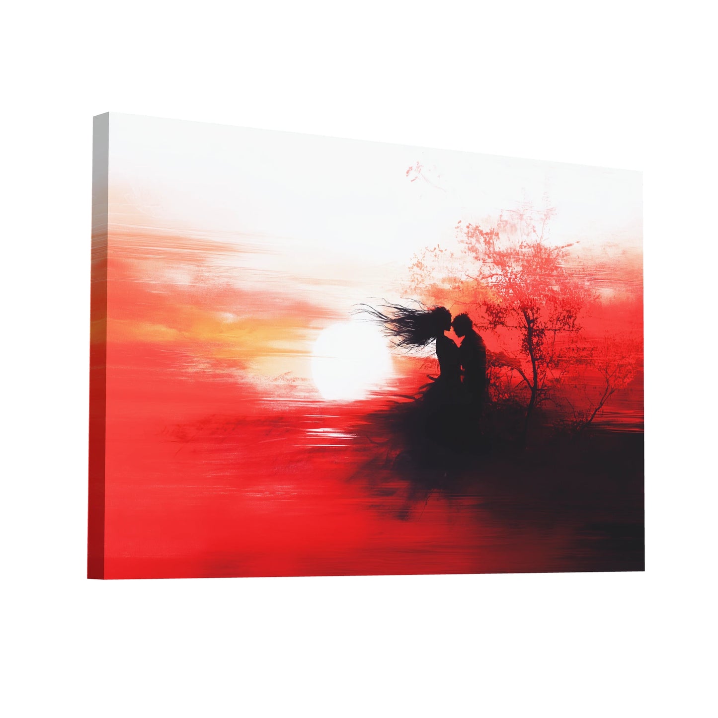 Product Hero 3D WebP Tableau Mural Rouge - Amour au Crépuscule - Art Virtuoso
