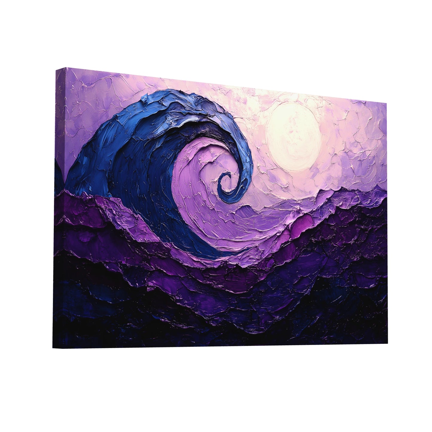 Product Hero 3D WebP Tableau Murale Déco - Vague Violette au Clair de Lune - Art Virtuoso