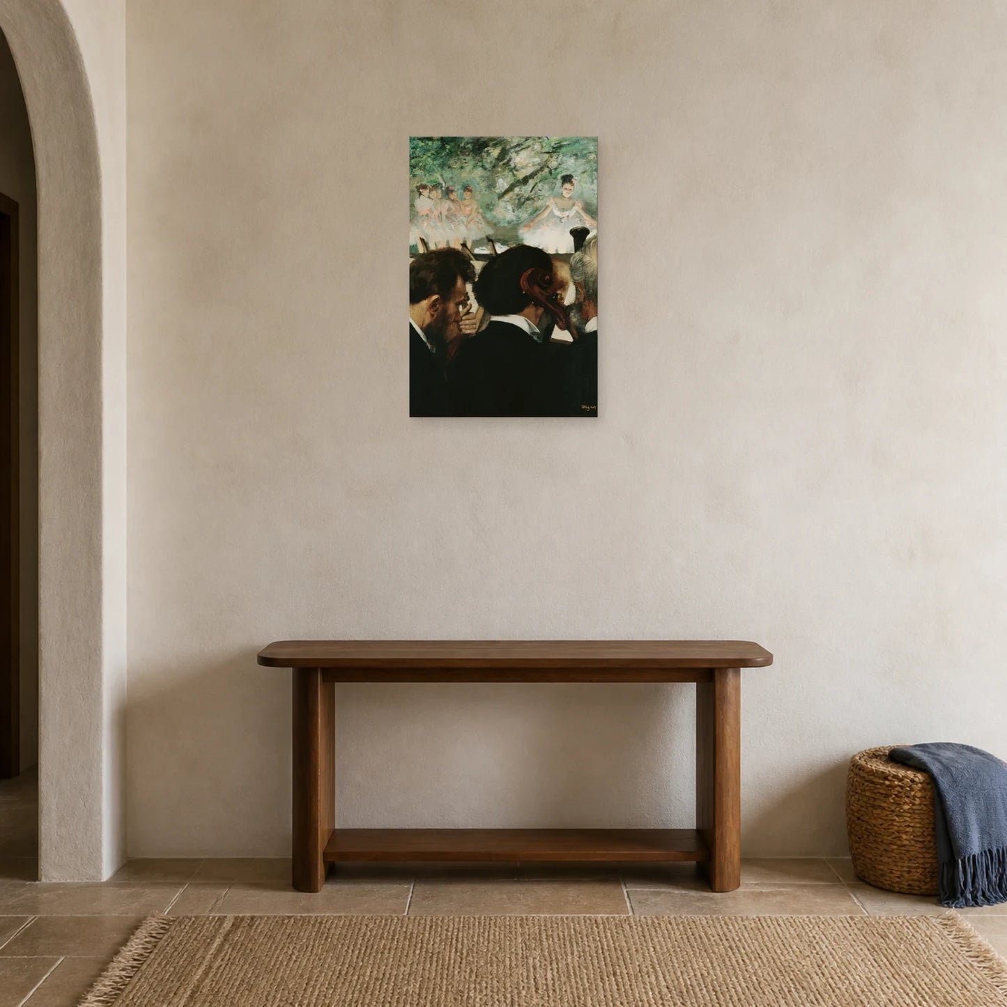 Tableau Musiciens à l’orchestre – Edgar Degas dans une entrée ou un couloir - Art Virtuoso