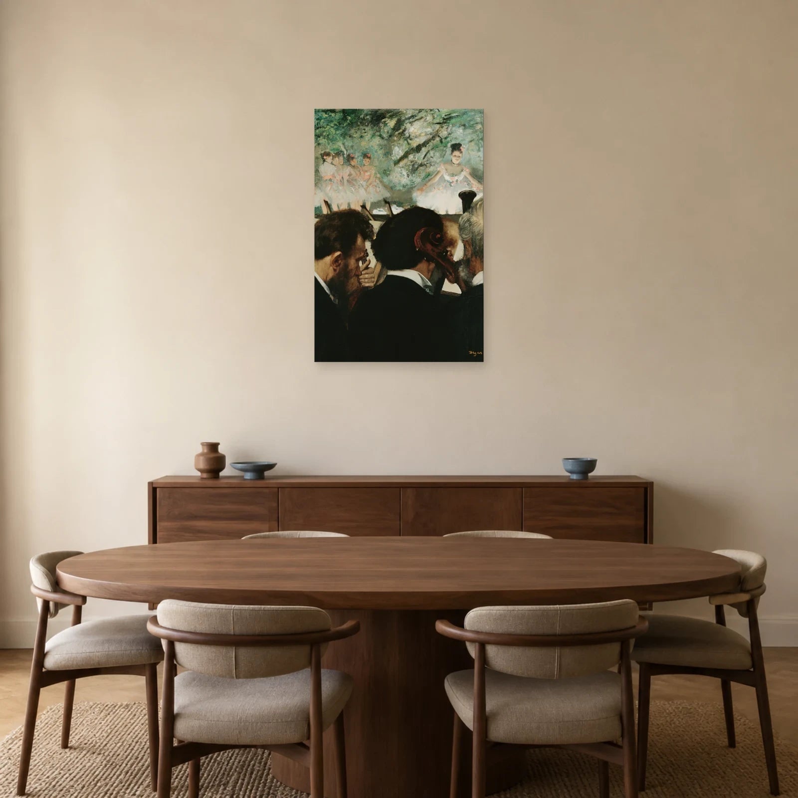 Tableau Musiciens à l’orchestre – Edgar Degas dans une salle à manger - Art Virtuoso