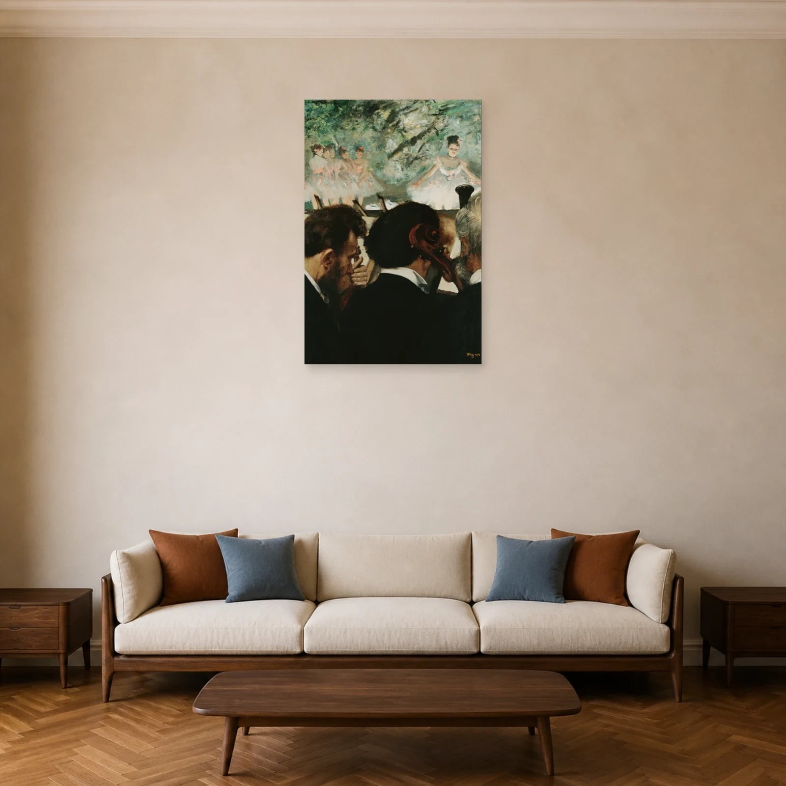 Tableau Musiciens à l’orchestre – Edgar Degas dans un salon - Art Virtuoso