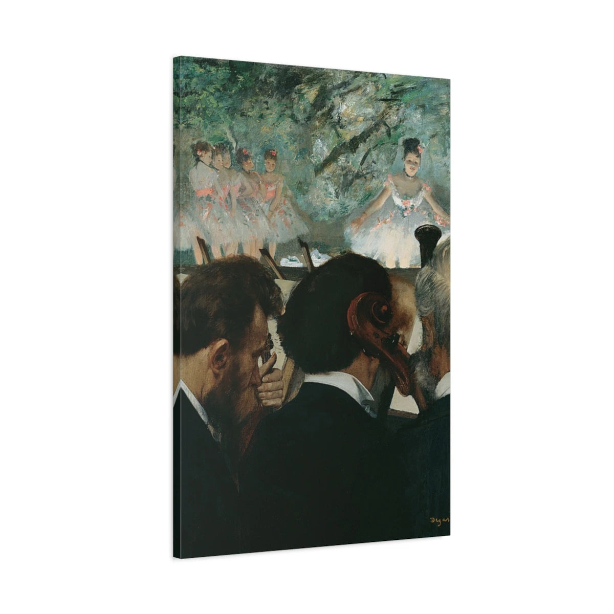 Tableau Musiciens à l’orchestre – Edgar Degas - toile 3D avec bords imprimés - Art Virtuoso