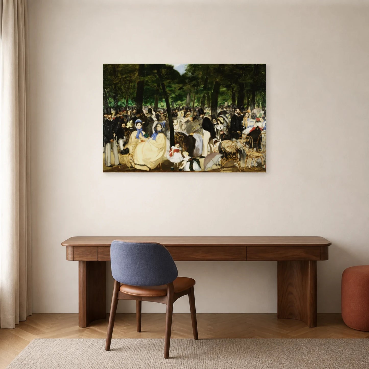 Tableau La Musique aux Tuileries – Édouard Manet dans un bureau - Art Virtuoso