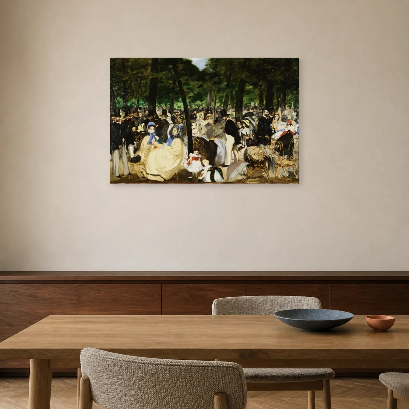 Tableau La Musique aux Tuileries – Édouard Manet dans une salle à manger - Art Virtuoso