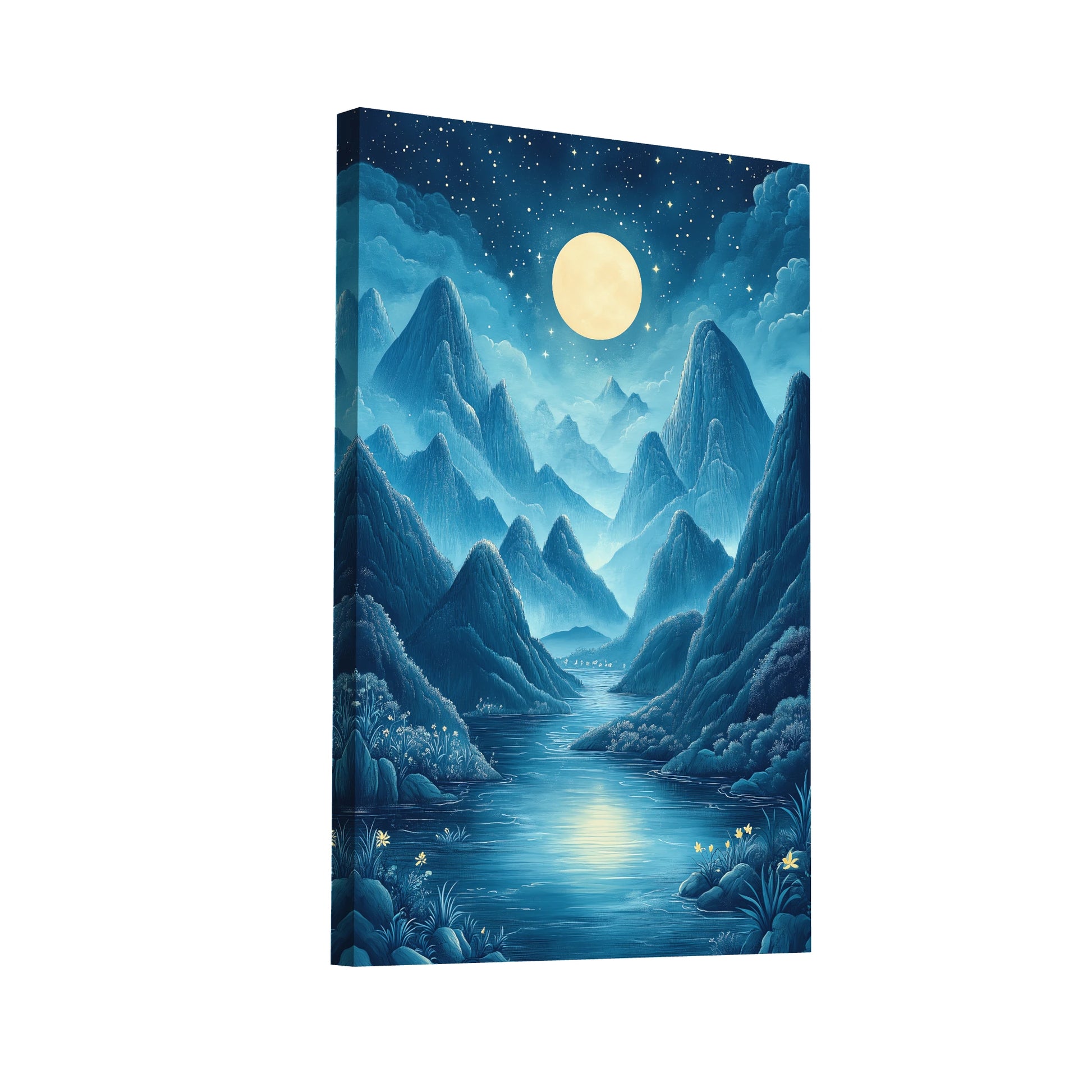 Product Hero 3D WebP Tableau Nature Bleu - Reflets Lunaires - Art Virtuoso