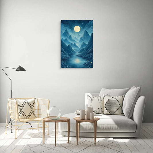 Tableau Nature Bleu - Reflets Lunaires Affiches, reproductions et œuvres graphiques Art Virtuoso