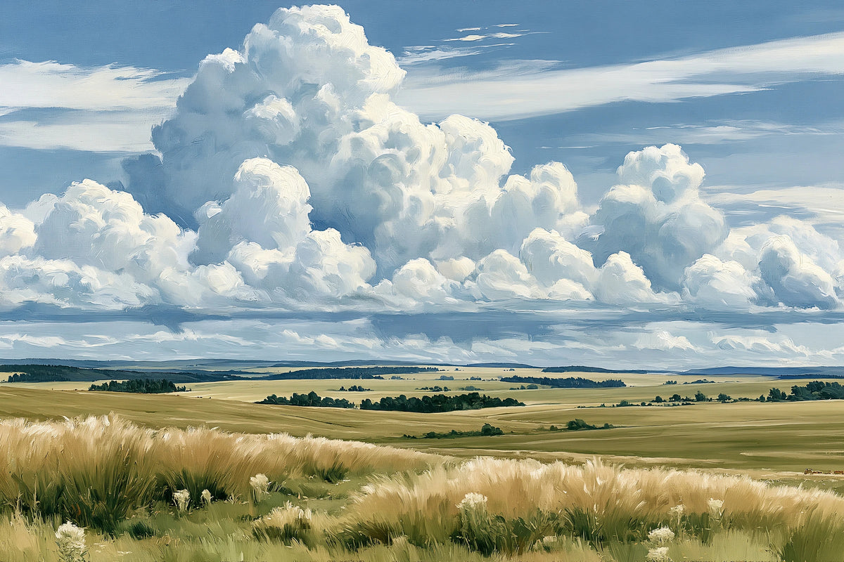 Panorama de campagne sous ciel bleu – format M