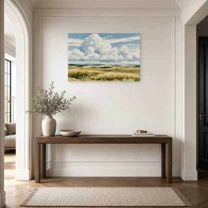 Tableau Nature Campagne Lumineuse - Grand Ciel dans une entree ou un couloir - Art Virtuoso