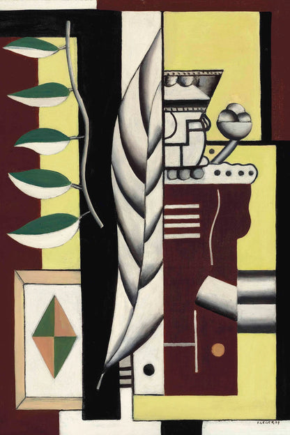 Carte à jouer et feuillage vert de Fernand Léger, toile taille M