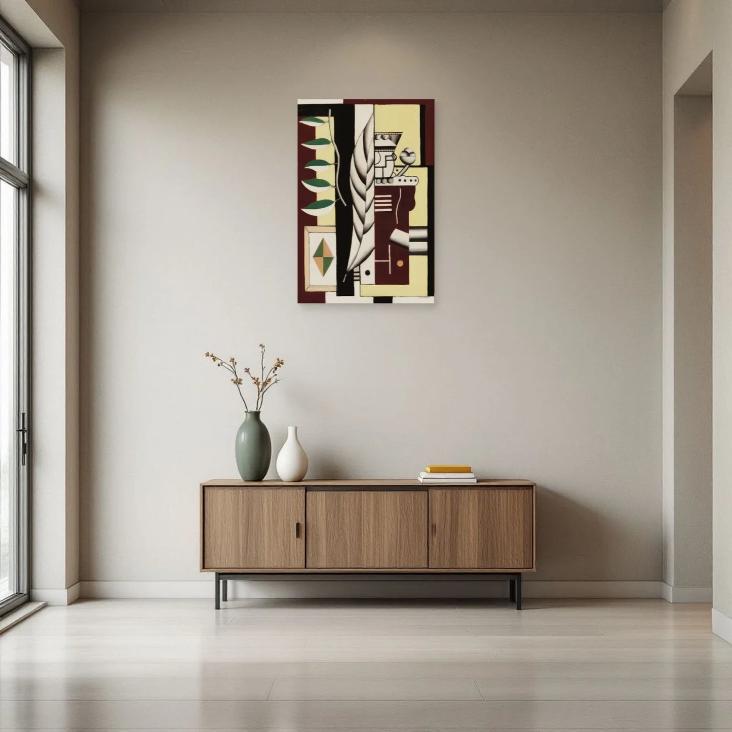Tableau Nature morte au roi de cartes – Fernand Léger dans une entrée ou un couloir - Art Virtuoso
