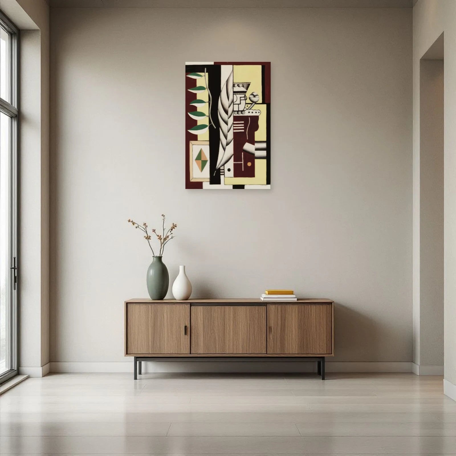 Tableau Nature morte au roi de cartes – Fernand Léger dans une entrée ou un couloir - Art Virtuoso