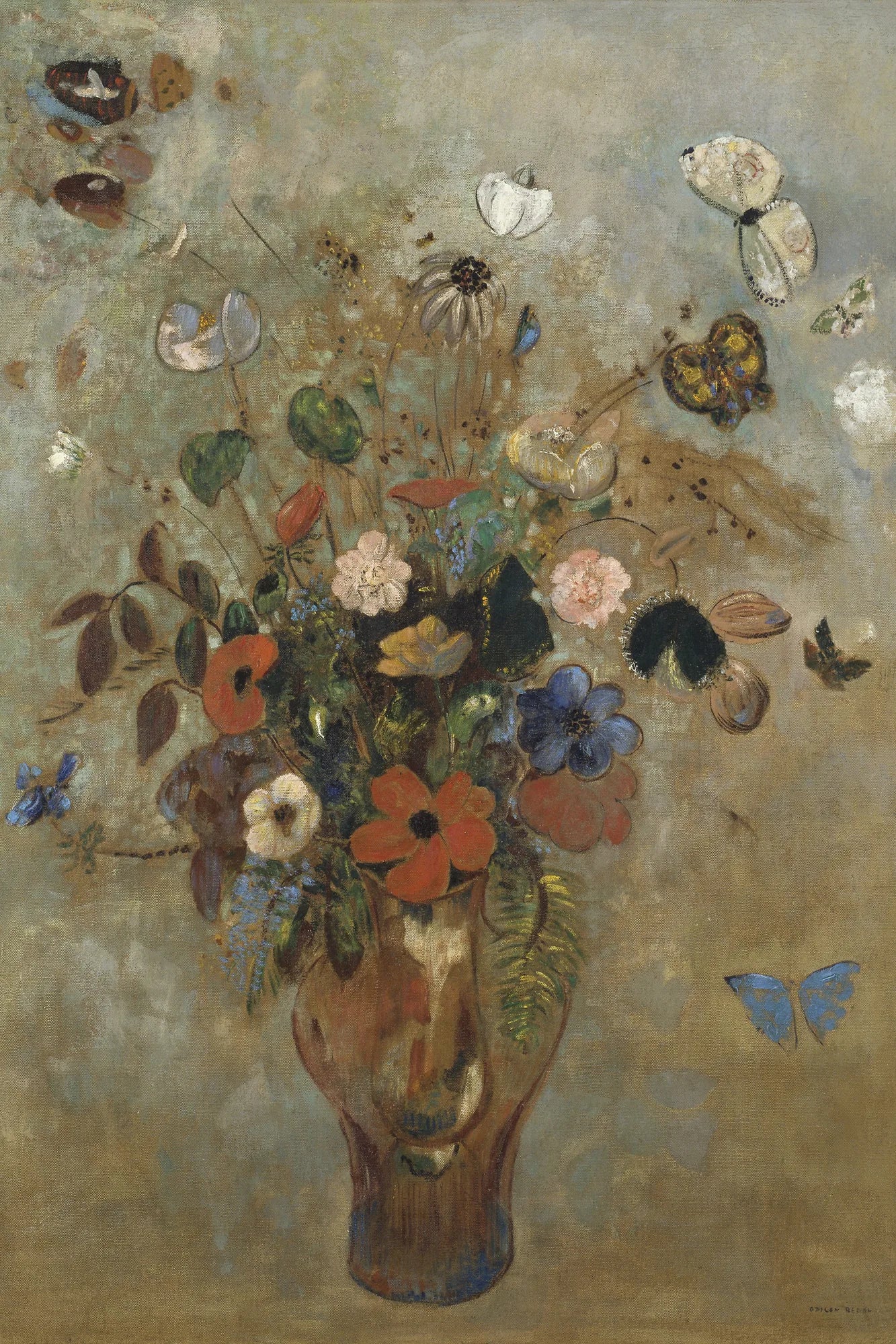 Nature morte aux fleurs d’Odilon Redon – reproduction sur toile – format S