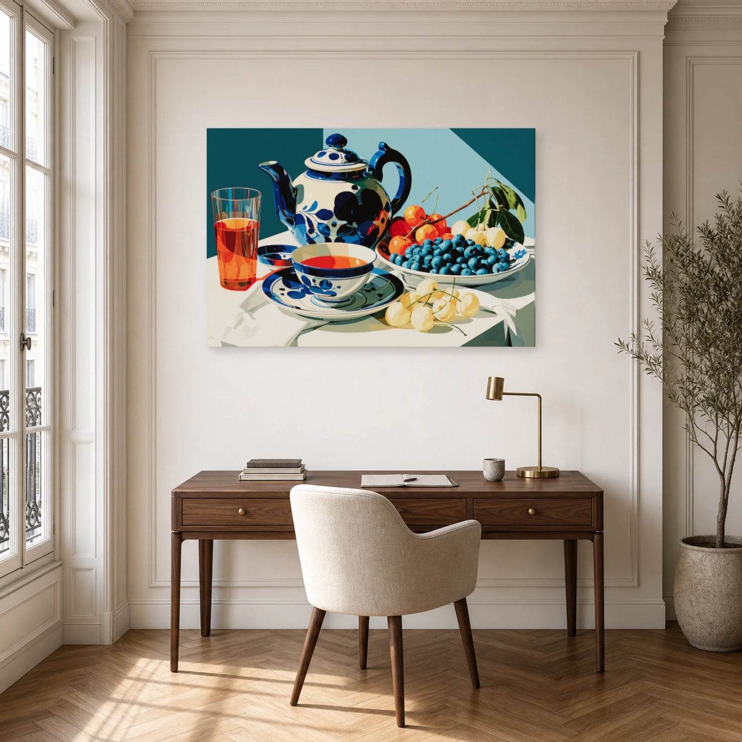 Nature morte Delft dans un bureau - Art Virtuoso
