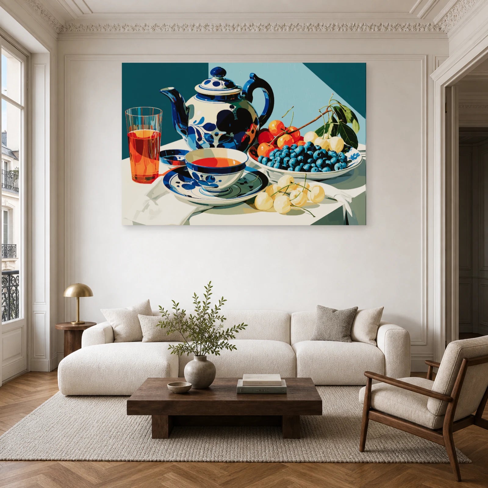 Nature morte Delft dans un salon - Art Virtuoso