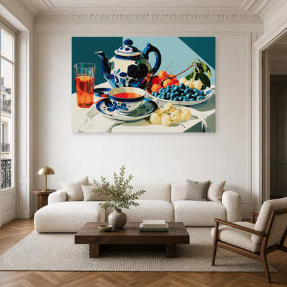 Nature morte Delft dans un salon - Art Virtuoso