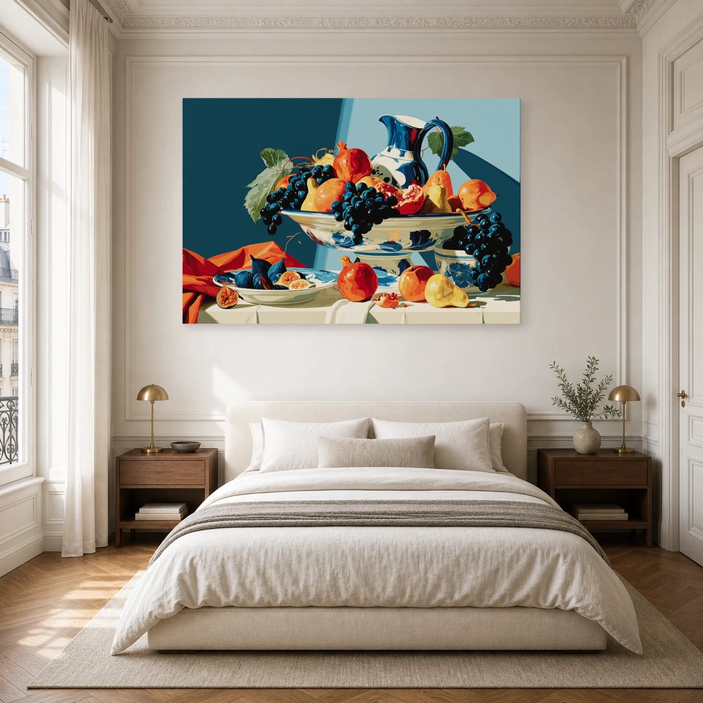 Tableau Nature Morte Caravage Clair Obscur Fruits dans une chambre - Art Virtuoso