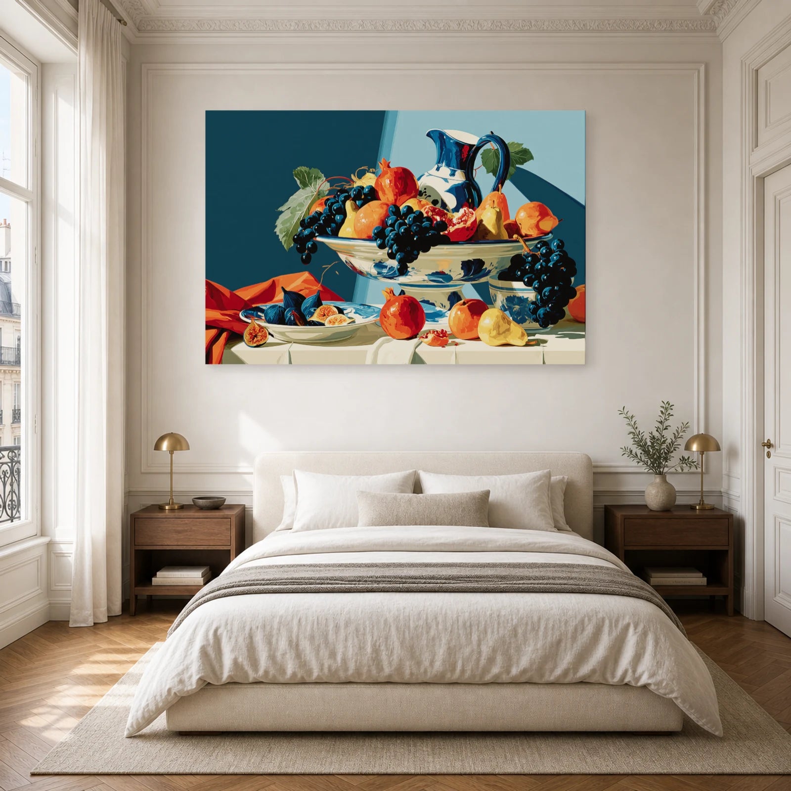 Tableau Nature Morte Caravage Clair Obscur Fruits dans une chambre - Art Virtuoso