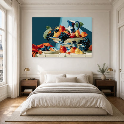 Tableau Nature Morte Caravage Clair Obscur Fruits dans une chambre - Art Virtuoso