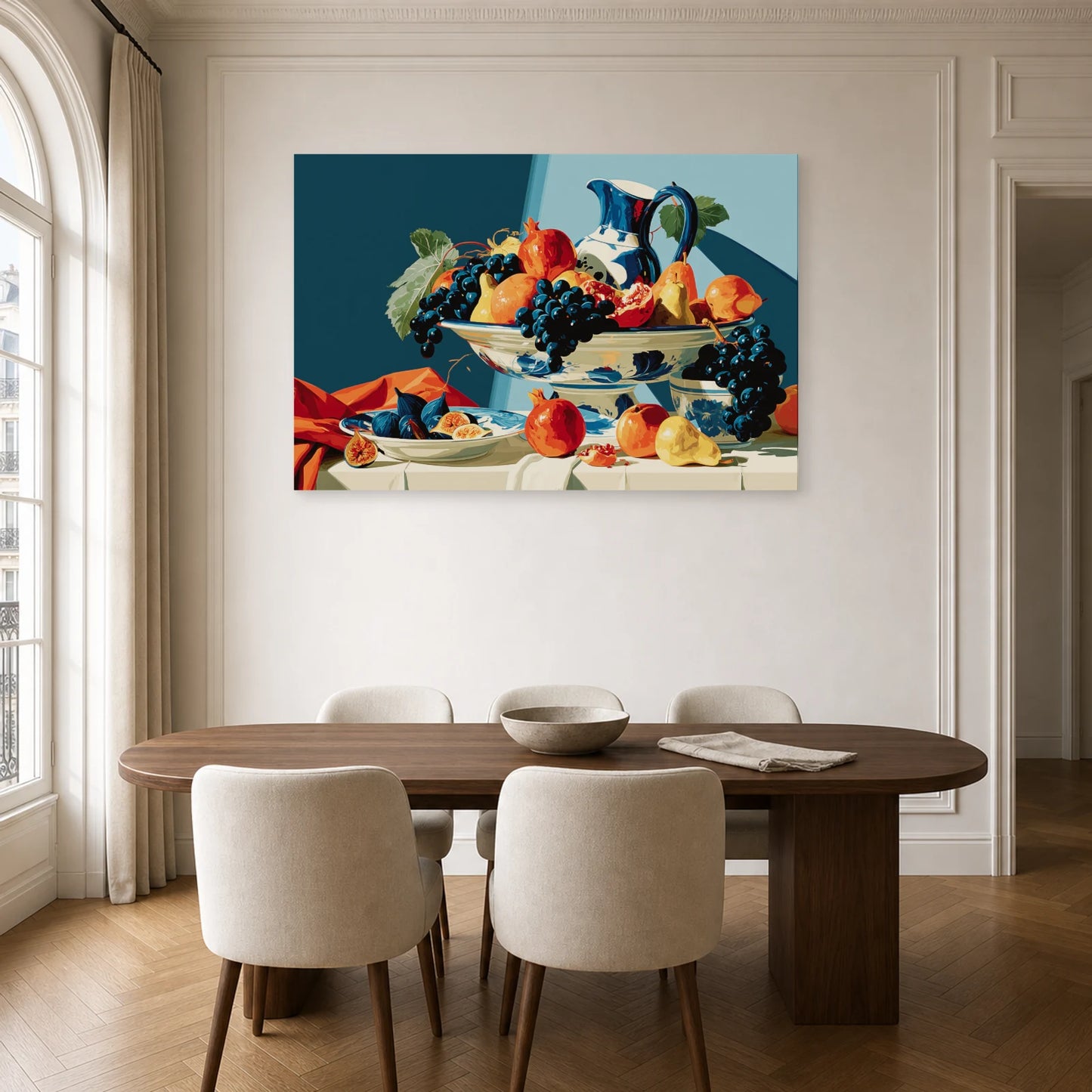 Tableau Nature Morte Caravage Clair Obscur Fruits dans une cuisine - Art Virtuoso