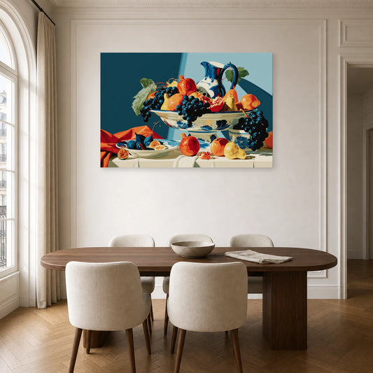 Tableau Nature Morte Caravage Clair Obscur Fruits dans une cuisine - Art Virtuoso