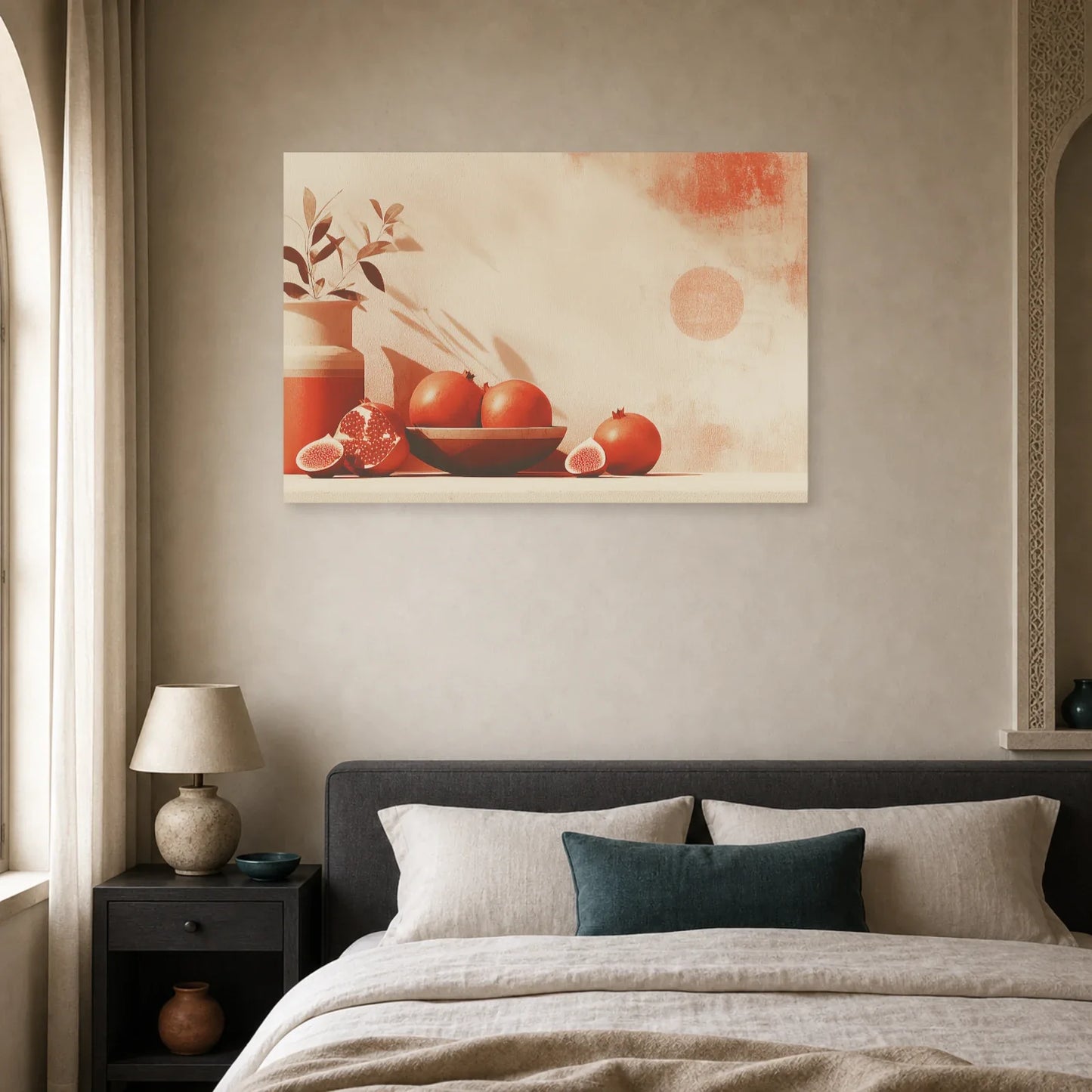 Tableau Nature Morte Fruits Terracotta dans une chambre - Art Virtuoso