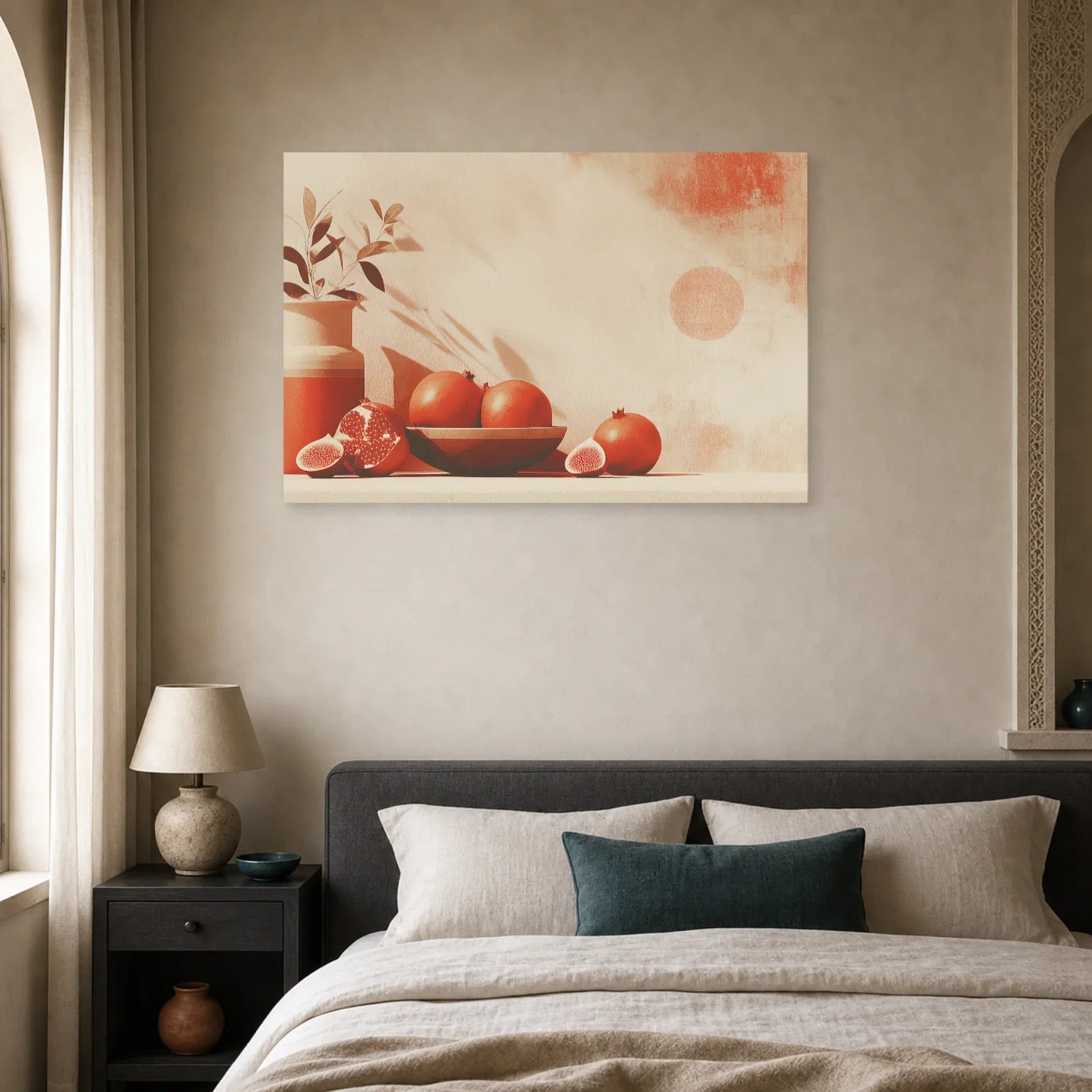 Tableau Nature Morte Fruits Terracotta dans une chambre - Art Virtuoso