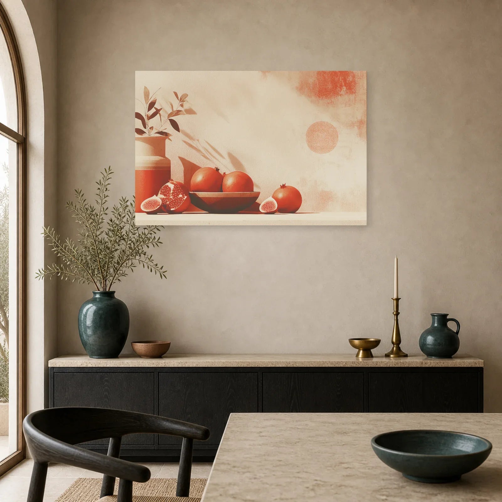 Tableau Nature Morte Fruits Terracotta dans une cuisine - Art Virtuoso