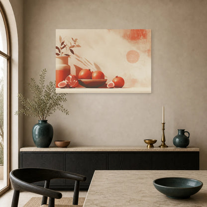 Tableau Nature Morte Fruits Terracotta dans une cuisine - Art Virtuoso