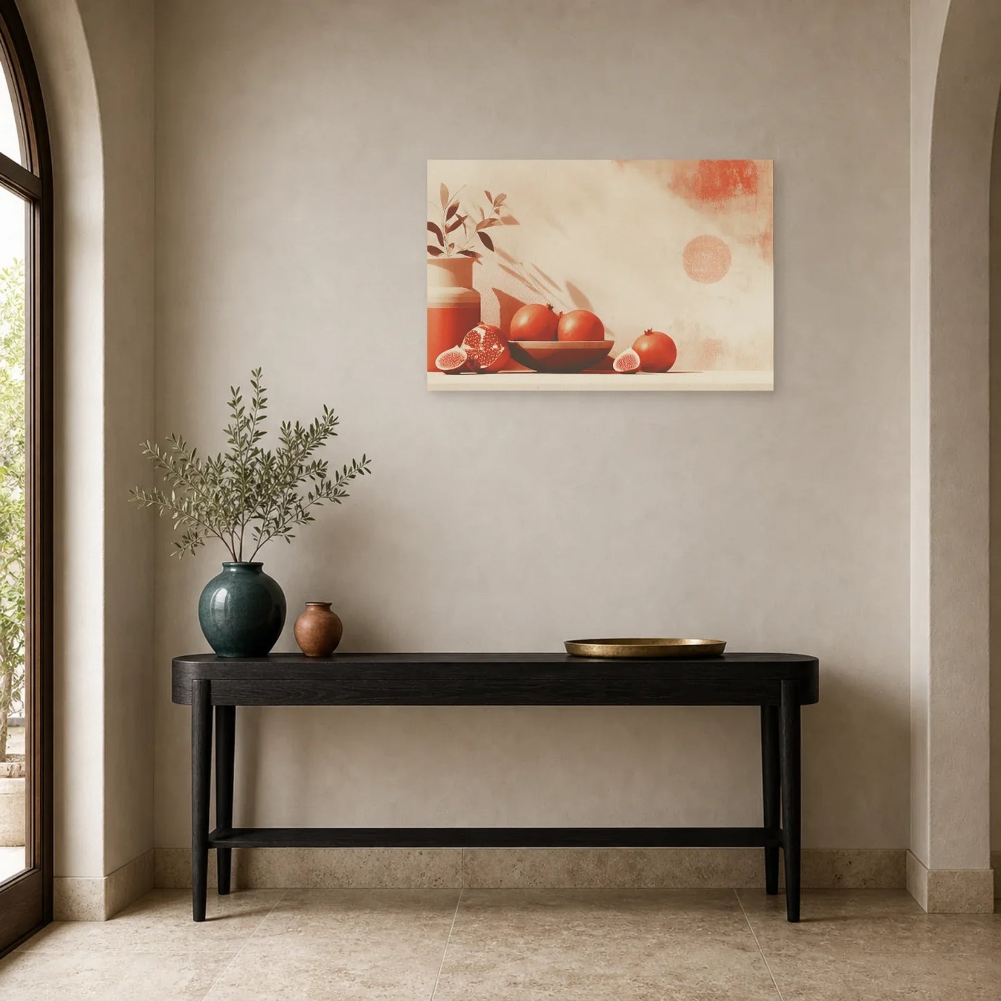 Tableau Nature Morte Fruits Terracotta dans une entree ou un couloir - Art Virtuoso