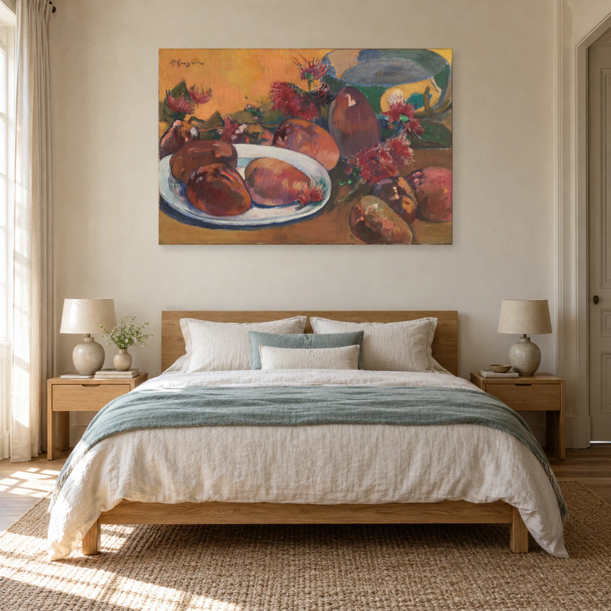 Tableau Nature morte aux mangues de Paul Gauguin dans une chambre - Art Virtuoso