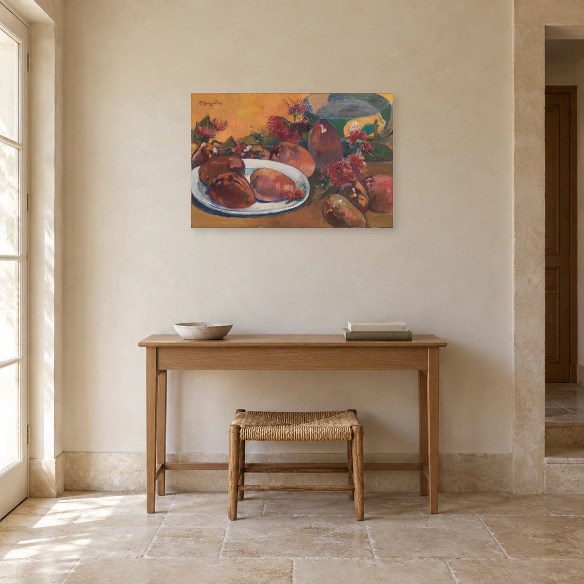 Tableau Nature morte aux mangues de Paul Gauguin dans une entrée ou un couloir - Art Virtuoso