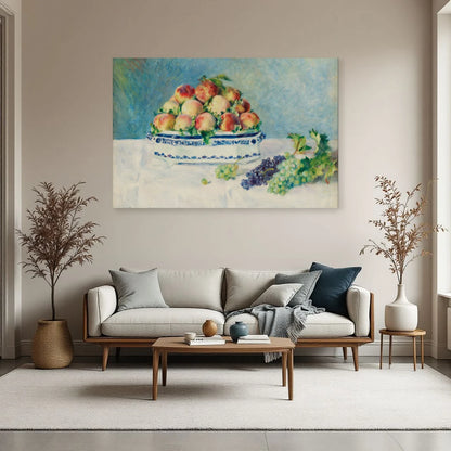 Tableau Nature morte aux pêches et raisins – Pierre-Auguste Renoir dans un salon - Art Virtuoso