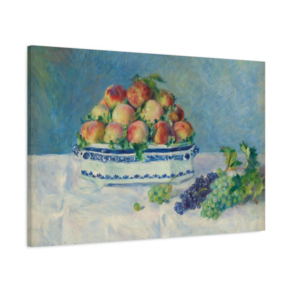 Tableau Nature morte aux pêches et aux raisins – Pierre-Auguste Renoir - toile 3D avec bords imprimés - Art Virtuoso