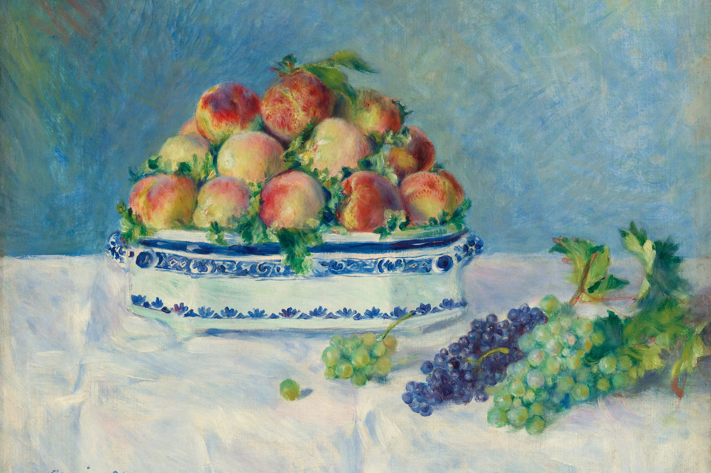 Faïence blanche et grappes colorées sur toile taille XXL