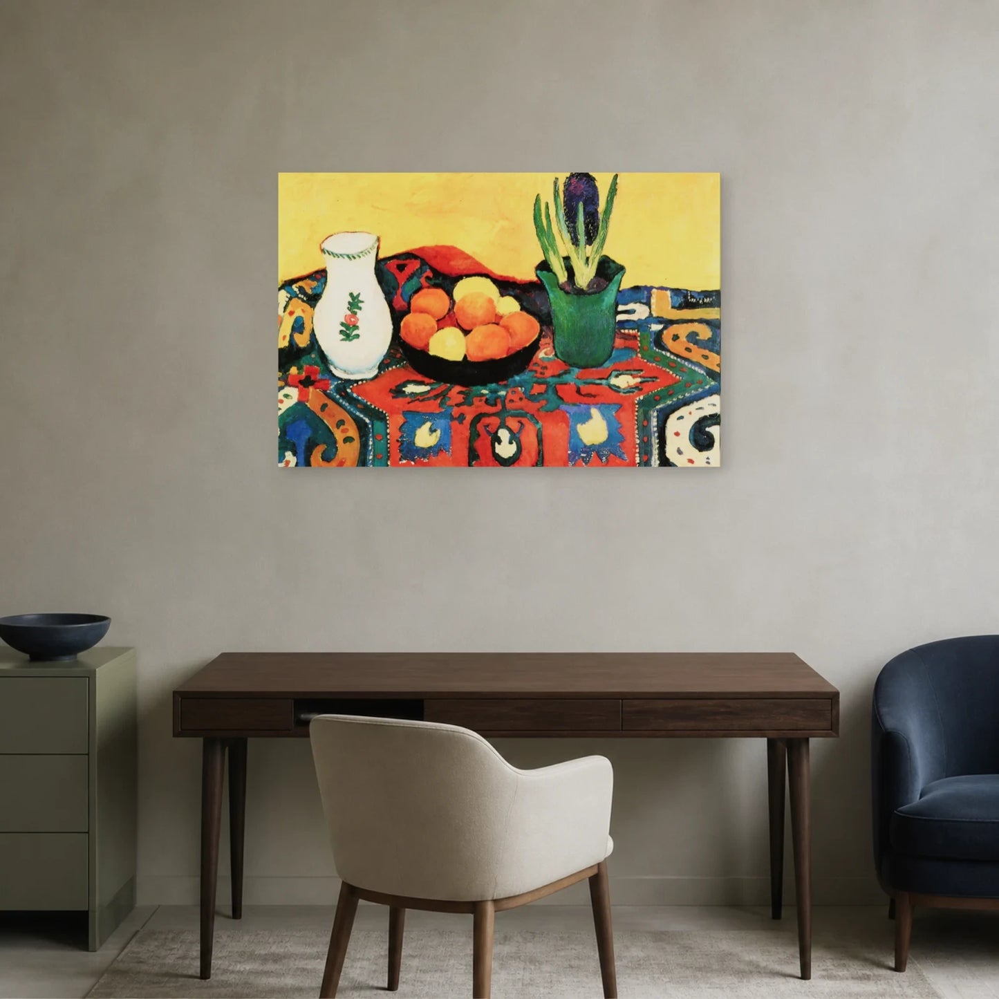 Tableau Nature morte : tapis de jacinthes – August Macke dans un bureau - Art Virtuoso