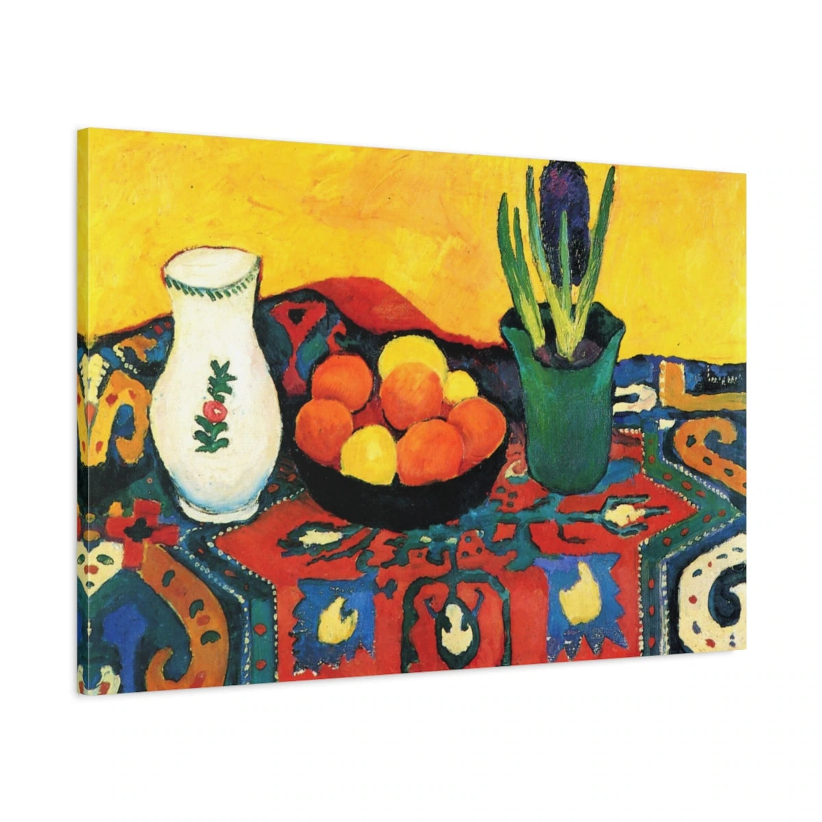 Tableau Nature morte : tapis de jacinthes – August Macke - toile 3D avec bords imprimés - Art Virtuoso